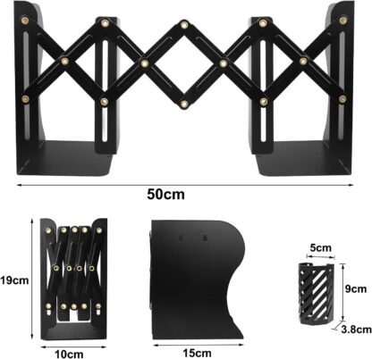 Youtumall 金属製伸縮自在ブックスタンド (ブラック) - 画像 (5)